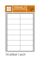 Samolepící etikety 105 x 42,3mm - 100 archů