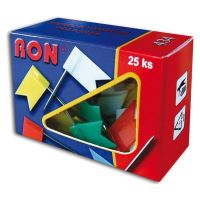 Špendlíky mapové - vlaječky 25 ks RON