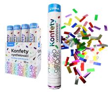 Vystřelovací konfety 30cm  - barevné foliové