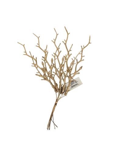 svazek umělá větev, glitr barva champagne, 23cm