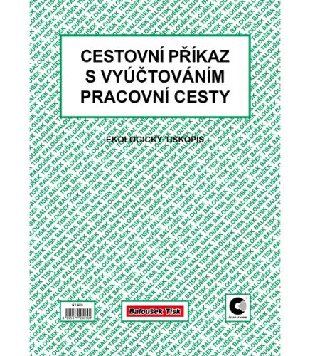 Cestovní příkaz A4 s vyúčtováním